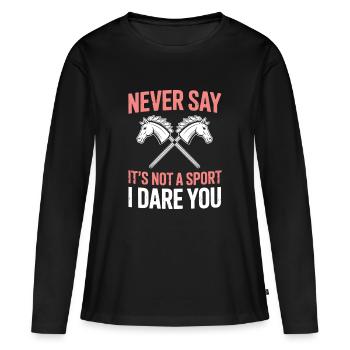 Hobby Horsing - T-shirt manches longues Premium bio Femme - noir - Devant - Julia (174cm)