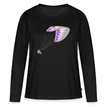 Gleitschirm - Frauen Premium Bio Langarmshirt - Schwarz - Vorne - Julia (174cm)