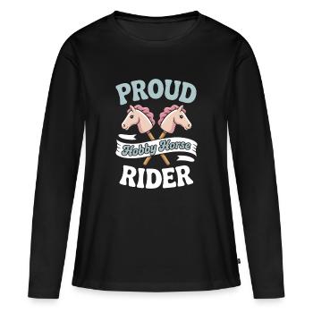 Hobby Horsing - T-shirt manches longues Premium bio Femme - noir - Devant - Julia (174cm)