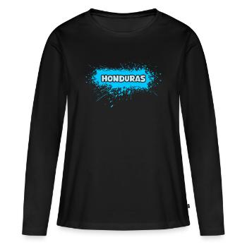 Honduras als Sonne - Frauen Premium Bio Langarmshirt - Schwarz - Vorne - Julia (174cm)