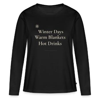 Cozy Winter Vibes - T-shirt manches longues Premium bio Femme - noir - Devant - Julia (174cm)