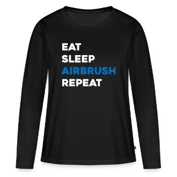 Eat Sleep Airbrush Repeat - Constructeur de maquettes à l’échelle - T-shirt manches longues Premium bio Femme - noir - Devant - Julia (174cm)