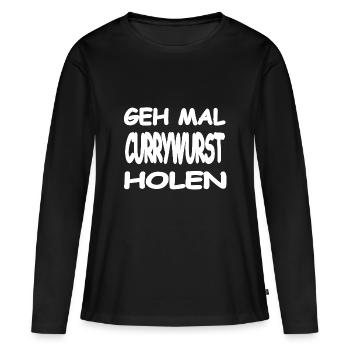 Currywurst - T-shirt manches longues Premium bio Femme - noir - Devant - Julia (174cm)