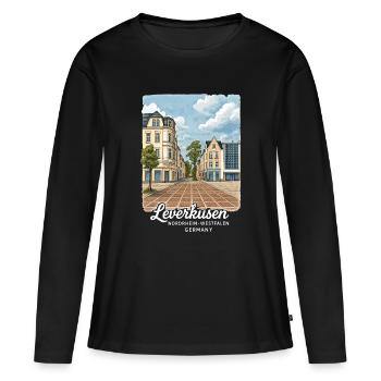 Leverkusen - T-shirt manches longues Premium bio Femme - noir - Devant - Julia (174cm)