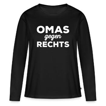 Les mamies contre la droite - T-shirt manches longues Premium bio Femme - noir - Devant - Julia (174cm)