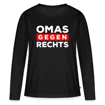 Les mamies contre la droite - T-shirt manches longues Premium bio Femme - noir - Devant - Julia (174cm)
