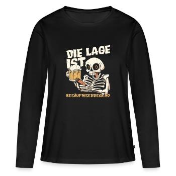 La situation est ivre, squelette - T-shirt manches longues Premium bio Femme - noir - Devant - Julia (174cm)