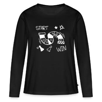 Jeu de société Start Win Arcade - T-shirt manches longues Premium bio Femme - noir - Devant - Julia (174cm)