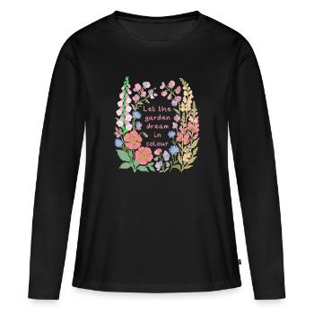 Pastel Garden Dream in Colour - Women's Premium Organic Long Sleeve Shirt - black - Front - Julia (174cm)