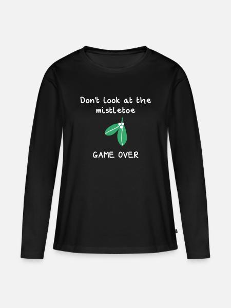 Mistelzweig Spiel vorbei - Frauen Premium Bio Langarmshirt - Schwarz