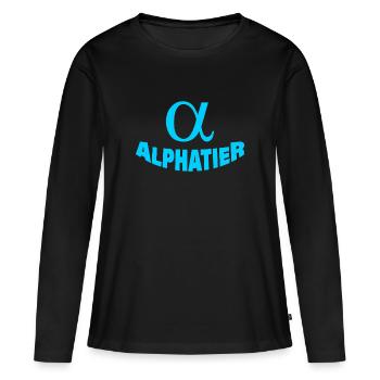 Animal alpha - T-shirt manches longues Premium bio Femme - noir - Devant - Julia (174cm)