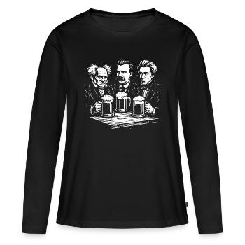 German philosophers pub  - Women's Premium Organic Long Sleeve Shirt - black - Front - Julia (174cm)