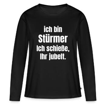 I'm a striker – Goal celebration design - Women's Premium Organic Long Sleeve Shirt - black - Front - Julia (174cm)