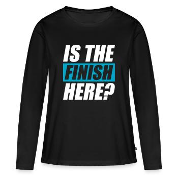 La fin est-elle là ? Coureur de course drôle - T-shirt manches longues Premium bio Femme - noir - Devant - Julia (174cm)