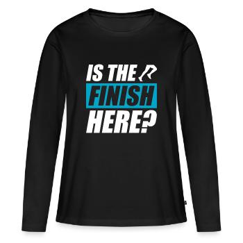 La fin est-elle là ? Coureur de course drôle - T-shirt manches longues Premium bio Femme - noir - Devant - Julia (174cm)