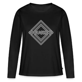 Imprimante de travaux - T-shirt manches longues Premium bio Femme - noir - Devant - Julia (174cm)