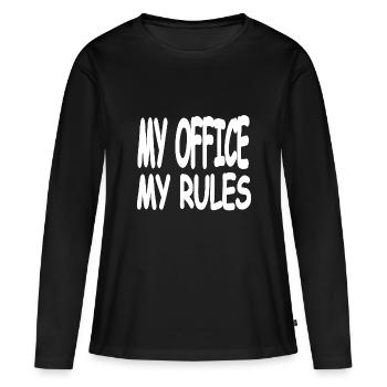 Bureau - T-shirt manches longues Premium bio Femme - noir - Devant - Julia (174cm)