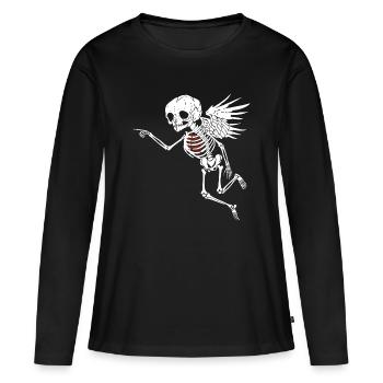 CUPIDON - T-shirt manches longues Premium bio Femme - noir - Devant - Julia (174cm)