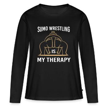 sumo - T-shirt manches longues Premium bio Femme - noir - Devant - Julia (174cm)