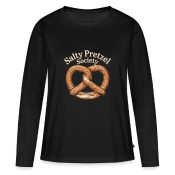 Bretzel - T-shirt manches longues Premium bio Femme - noir - Devant - Julia (174cm)