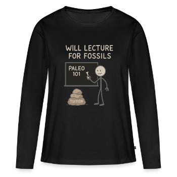 Outils préhistoriques en pierre d’Homo - T-shirt manches longues Premium bio Femme - noir - Devant - Julia (174cm)