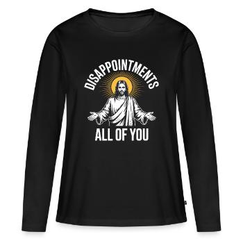 Déceptions à tous Jésus Soleil Tee - T-shirt manches longues Premium bio Femme - noir - Devant - Julia (174cm)