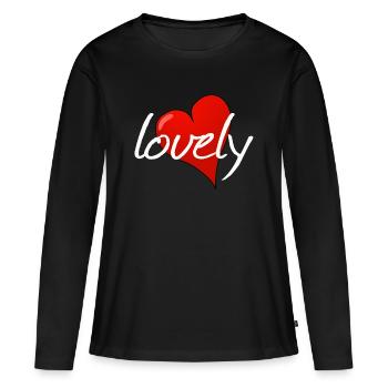 Charmant - T-shirt manches longues Premium bio Femme - noir - Devant - Julia (174cm)