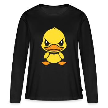 Caneton Rebelle Jaune Expressif - T-shirt manches longues Premium bio Femme - noir - Devant - Julia (174cm)