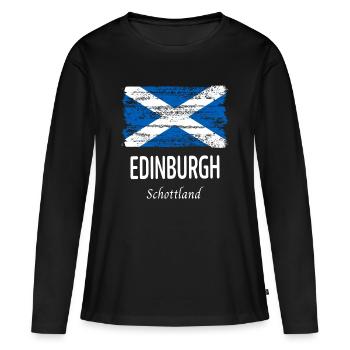Edimbourg - T-shirt manches longues Premium bio Femme - noir - Devant - Julia (174cm)