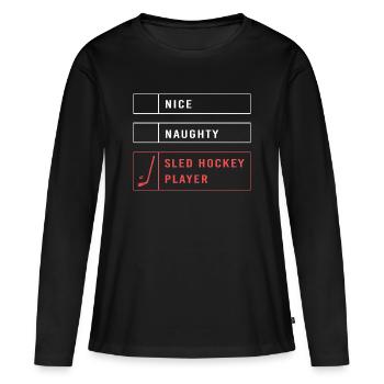 Hockey sur glace Para Handicap - T-shirt manches longues Premium bio Femme - noir - Devant - Julia (174cm)