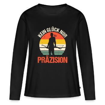 Tir à l’arc Tir à l’arc Tir à l’arc - T-shirt manches longues Premium bio Femme - noir - Devant - Julia (174cm)