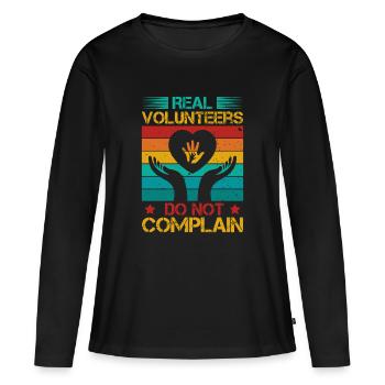 Reconnaissance du bénévolat Ne vous plaignez pas Bénévole - T-shirt manches longues Premium bio Femme - noir - Devant - Julia (174cm)