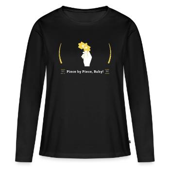 Morceau par morceau, bébé ! - T-shirt manches longues Premium bio Femme - noir - Devant - Julia (174cm)