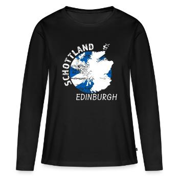 Edimbourg - T-shirt manches longues Premium bio Femme - noir - Devant - Julia (174cm)