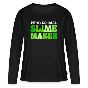 Slime visqueux Slime - T-shirt manches longues Premium bio Femme - noir - Devant - Julia (174cm)