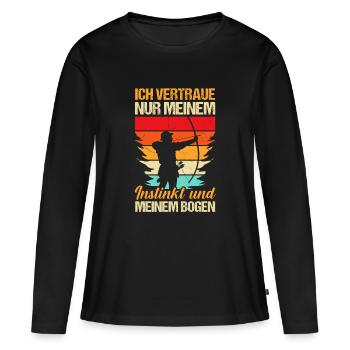 Tir à l’arc Tir à l’arc Tir à l’arc - T-shirt manches longues Premium bio Femme - noir - Devant - Julia (174cm)