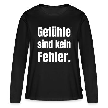 Les sentiments ne sont pas une erreur - T-shirt manches longues Premium bio Femme - noir - Devant - Julia (174cm)
