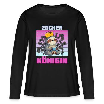 Gambler Queen gaming shirt - Women's Premium Organic Long Sleeve Shirt - black - Front - Julia (174cm)