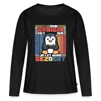 gaming the queen wants to gamble - Women's Premium Organic Long Sleeve Shirt - black - Front - Julia (174cm)