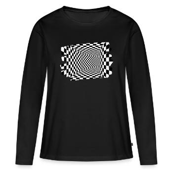 Tunnel Optical Tiles - Women's Premium Organic Long Sleeve Shirt - black - Front - Julia (174cm)