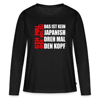 Va chercher de la bière, humour, fans de bière, pils, bière gratuite. - T-shirt manches longues Premium bio Femme - noir - Devant - Julia (174cm)