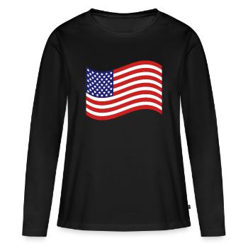 Flagge der Vereinigten Staaten - Frauen Premium Bio Langarmshirt - Schwarz - Vorne - Julia (174cm)