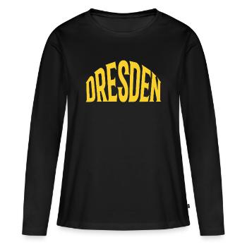 Dresde - T-shirt manches longues Premium bio Femme - noir - Devant - Julia (174cm)