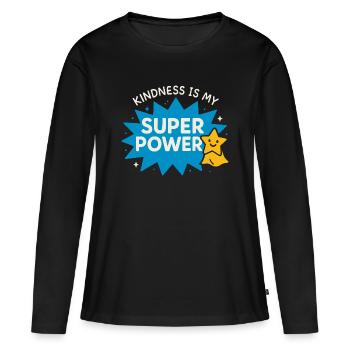 Sympathie anti-harcèlement, Lève-toi - T-shirt manches longues Premium bio Femme - noir - Devant - Julia (174cm)