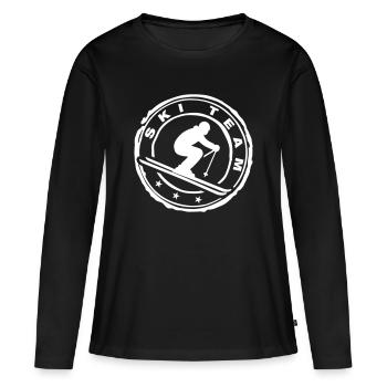 Ski Sport de l’équipe de ski - T-shirt manches longues Premium bio Femme - noir - Devant - Julia (174cm)
