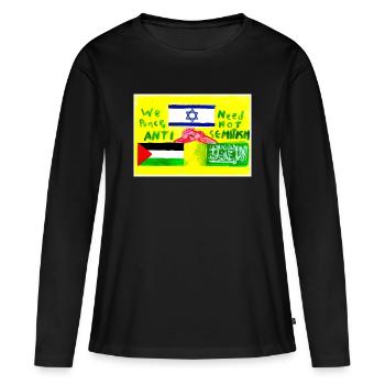 Nous avons un accord pour Gaza ! - T-shirt manches longues Premium bio Femme - noir - Devant - Julia (174cm)