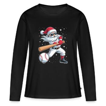 Santa Baseball Allstar - Frauen Premium Bio Langarmshirt - Schwarz - Vorne - Julia (174cm)
