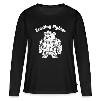 Frosting Fighter Bear - Women's Premium Organic Long Sleeve Shirt - black - Front - Julia (174cm)