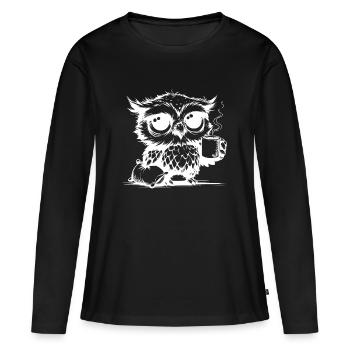 J’ai passé la nuit éveillée avec un oreiller - T-shirt manches longues Premium bio Femme - noir - Devant - Julia (174cm)