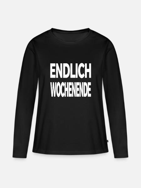 Wochenende - Frauen Premium Bio Langarmshirt - Schwarz